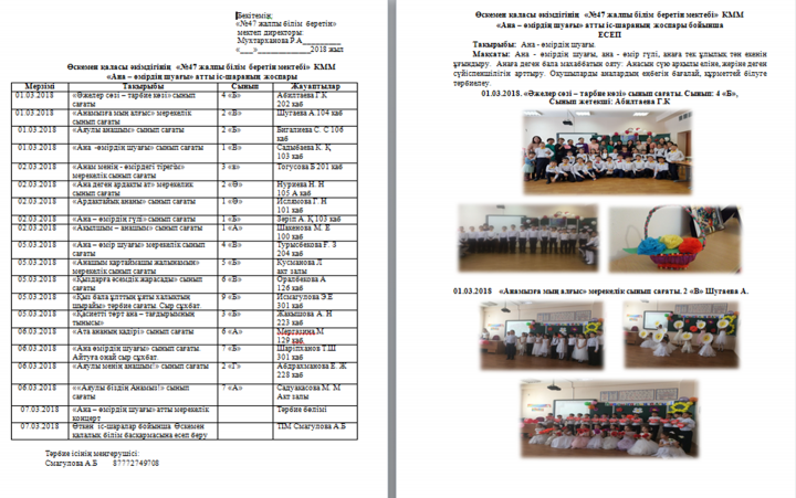 Халықаралық әйелдер күні мерекесіне орай өткен іс-шаралар